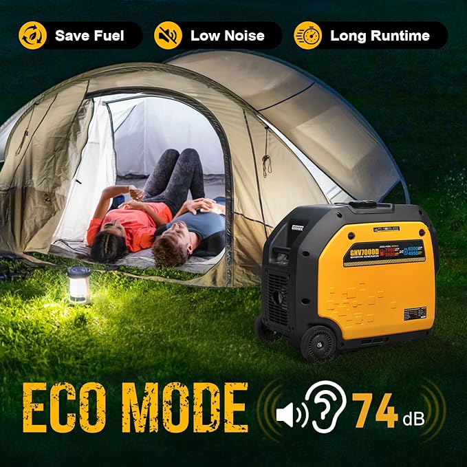 7000W Dual Fuel Inverter Generator, Gas & Propane Powered, RV Ready Remote/Electric Start, Super Quiet, 120V/240V with CO Sensor Portable Generator for RV, Camping or Party,EPA Compliant