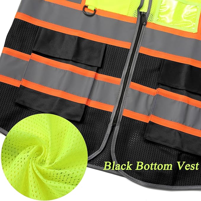 BeautyWill Custom Logo Safety Vest Class 2 High Visibility Reflective Vest for Men - Personalized Logo Team Vest