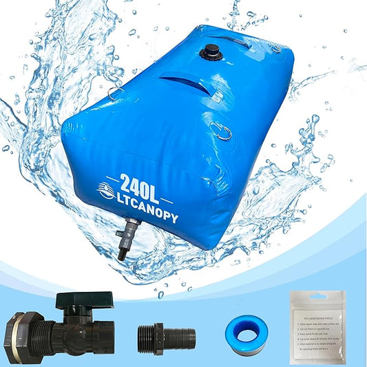 240L/60gal Foldable Water Bladder Tanks - Large-Capacity Collapsible Soft Drought-Resistant Water Bag for Fire-Fighting & Agricultural Use