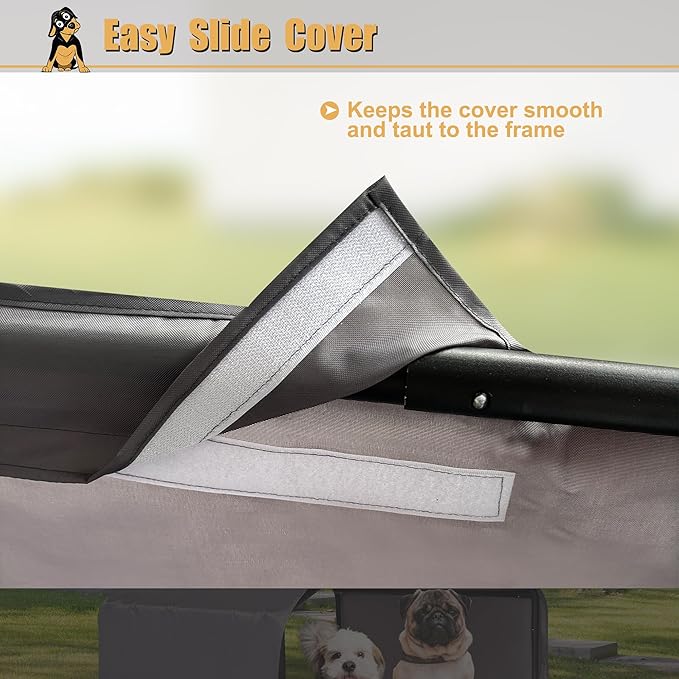 Outdoor Pet Shade Dog Shade Shelter, Versatile Pet Canopy Tent Pet Awning for Dogs, Cats, Small Animals and Livestock, 4'x4'x3' Waterproof, Sun Protection, Grey