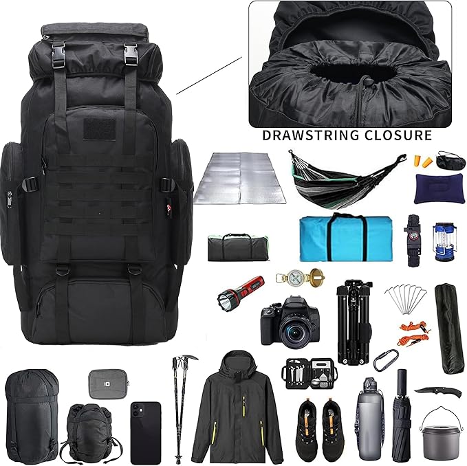 Hiking Backpack for Men 70L/100L Camping Backpack Military Rucksack Molle 3 Days Assault Pack for Climbing