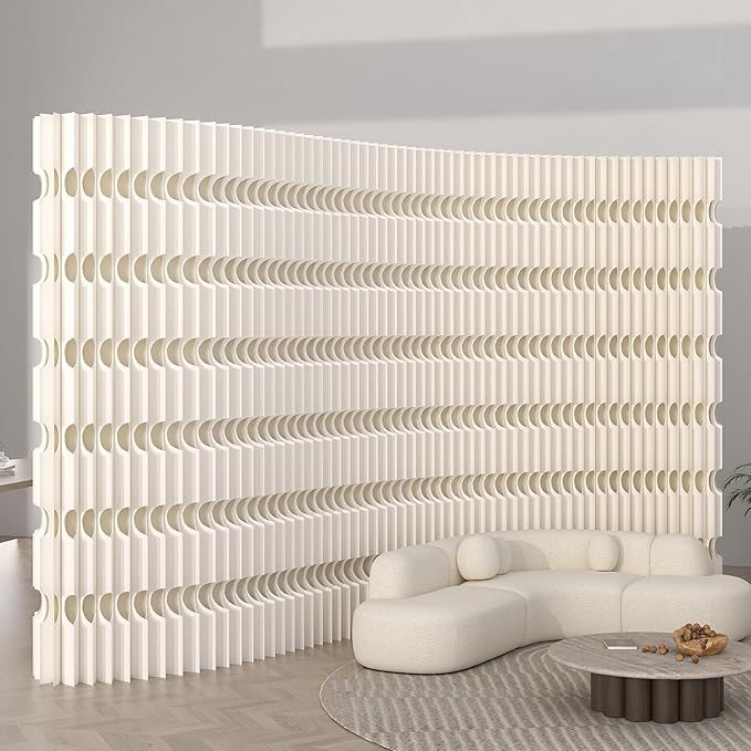 Foldable Room Divider Privacy Screens Movable Temporary Wall Space Partition, 5.25~9.19 FT Tall, 6.56~16.4 FT Width, Choice of Various Sizes and Styles