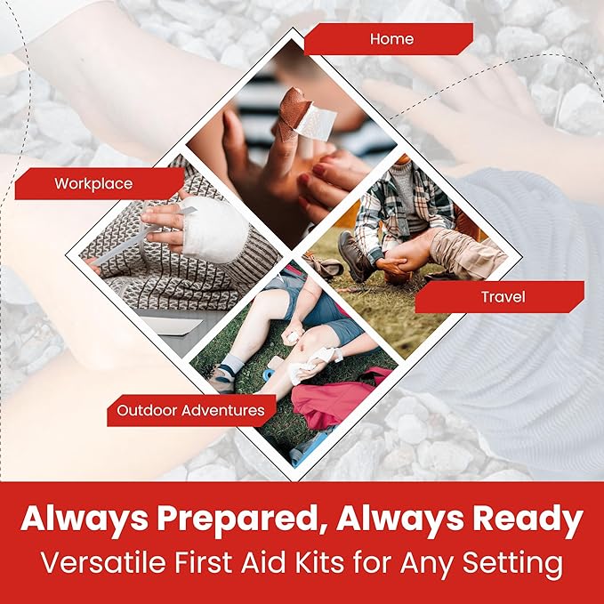 M2 BASICS Bulk 10-Pack Mini Emergency First Aid Kit Bundle (500 Total Pieces, 50 per Kit) for Car, Travel, Home & Donations – Compact Medical Supplies