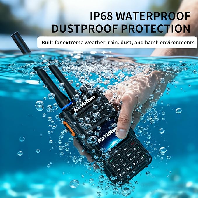 (Lifetime Free) Rapid Dual-Mode GPS Global Unlimited Range Walkie Talkies Long Range Two Way Radio with 4G LTE PoC & UHF PTT,Encrypted Calls,IP68 Waterproof for Outdoor,Logistics & Emergency(2-Pack)