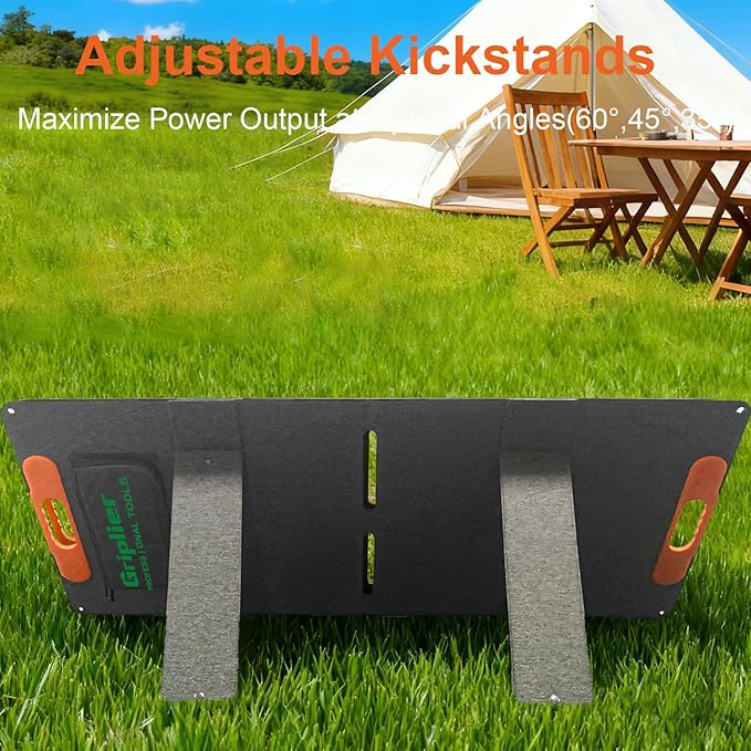100W Portable Solar Panel for Power Station,20V Foldable Solar Panel Charger with Kickstand,MC4 Cable,Dual USB & Type-C Output,>23% High Efficiency IP65 Waterproof For Camping,Hiking,RV Trips