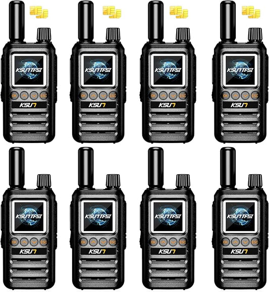 Lifetime Free Global Rapid Walkie Talkies Unlimited Range Nationwide PTT 4G LTE PoC Long Range Two Way Radio 5000 Miles Long Distance Radios for Family,Logistics,Construction (8 Pack with SIM)