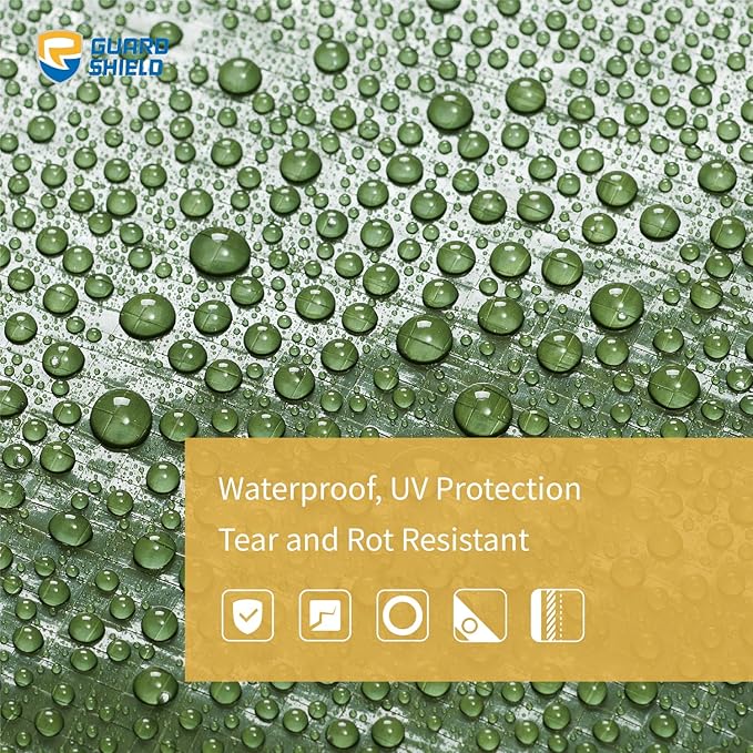 GUARD SHIELD Green Tarp Waterproof 10x12 Feet Medium Duty All Purpose Poly Tarps Cover 7mil (2-Pack)