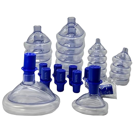 WNL Products 5000TMV-CP Adult/Child & Infant CPR Practi-MASK & Valve Combo Pack - Fits All WNL Training Masks
