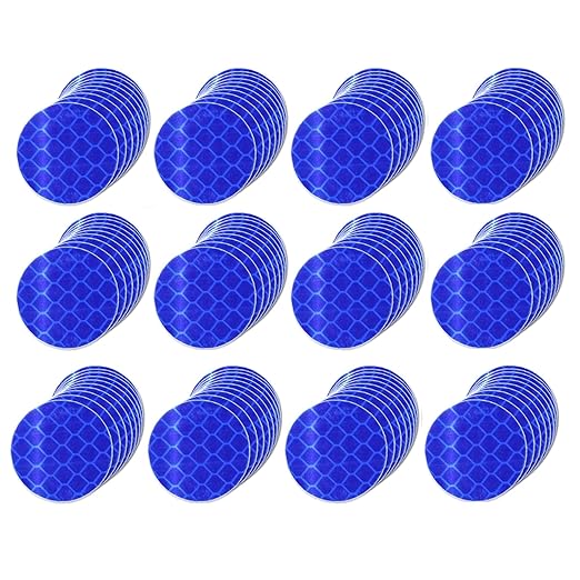 Blue Reflective Stickers 1-inch Diameter Round Reflector, Outdoor Waterproof High Visibility Warning Adhesive Tape (120 Pcs)