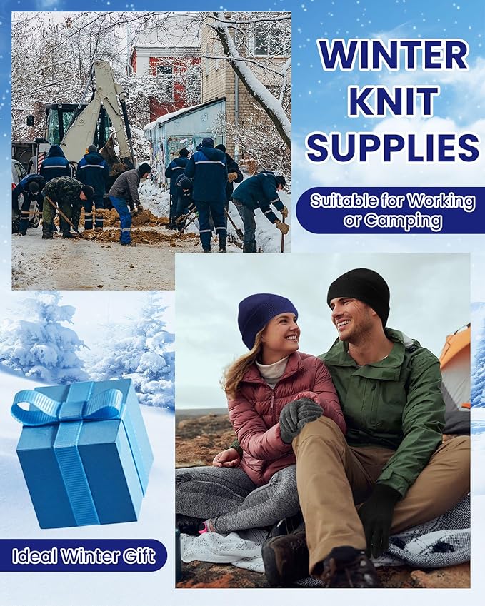 Suhine 150 Pcs Bulk Homeless Supplies Winter Beanies Gloves Socks Set Warm Care Package Homeless Kits for Cold Weather Items