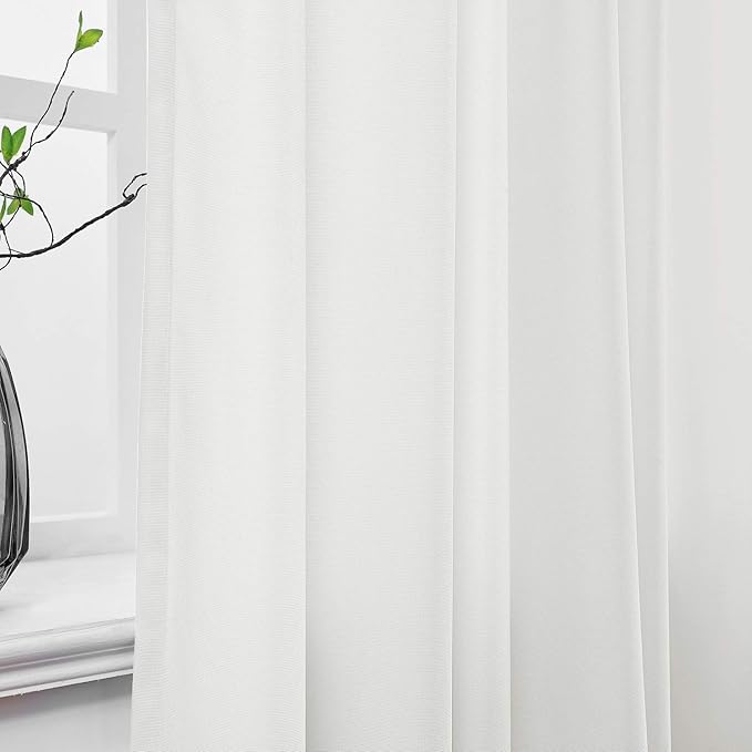 Macochico Extra Wide Medical Curtains Screen Nickel Grommet White Hospital Medical Clinic Spa Lab Cubicle Curtain Divider Privacy Screen, 15ft Wide x 8ft Tall (1 Panel)