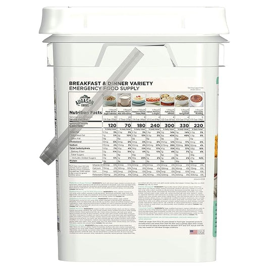 Augason Farms Breakfast and Dinner Variety Pail Emergency Food Supply Everyday Meals 4 Gallon Pail