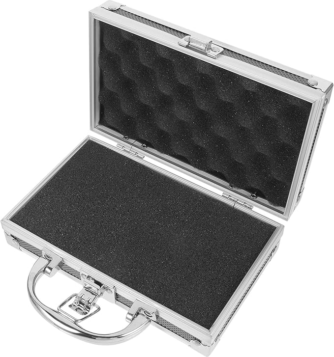 Aluminum Alloy Medicine Storage Lockbox Case Foam, Compact Portable Handle, Lockable Briefcase for First Aid Essentials Organization