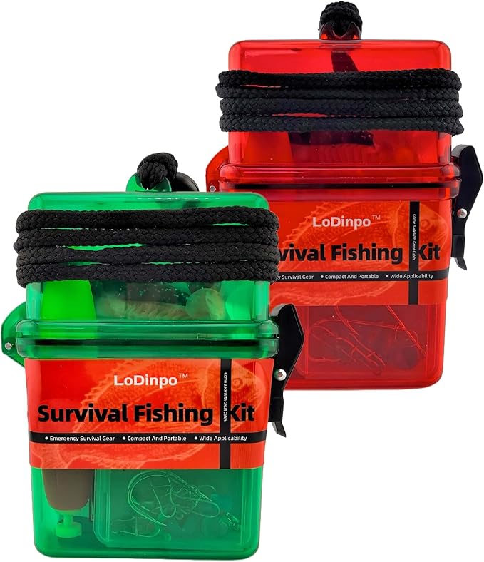 Mini Survival Fishing Kit Small Emergency Fishing Gear Box Pocket Fishing Tackle Travel Fishing Shoebox Surf Survivalist Fishing Accessories Pack Gifts for Fishing Starter Men