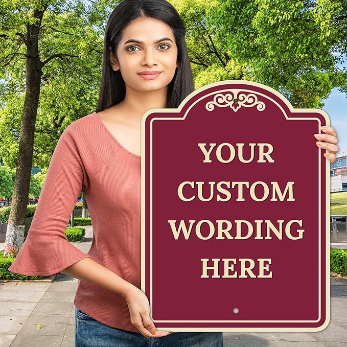 Custom Indoor/Outdoor Decorative Sign,Custom Personalized Ivory Border Sign, 18x24 Inches, ACM, Fade Resistant, Made in USA