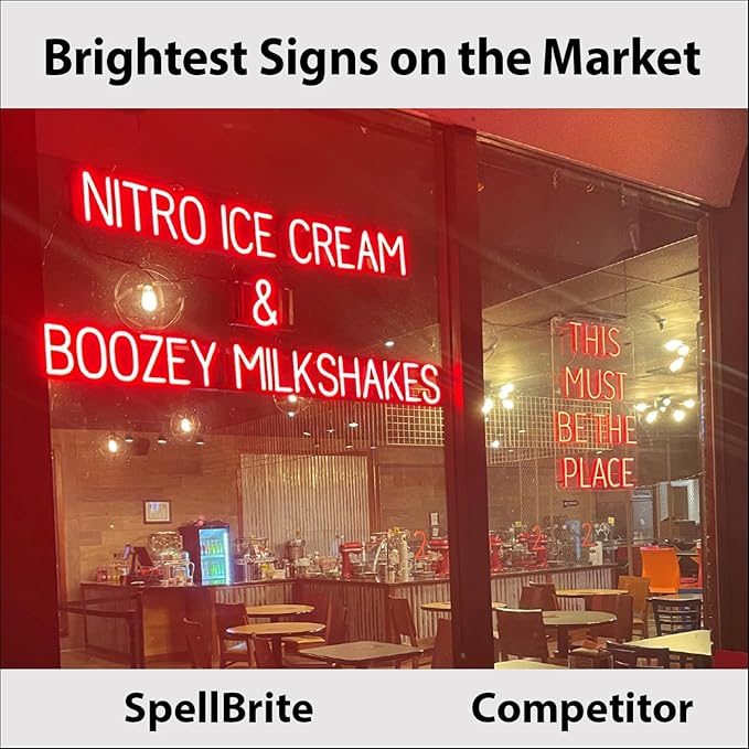 SpellBrite OFFICE Sign | Directional Sign with Neon Look, Blue LED Light Source | 20.5" x 6.3"
