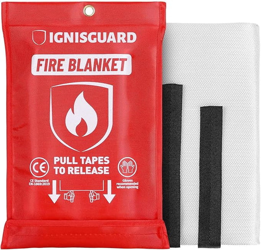 Fire Blankets Emergency for Home, 1 Pack 40"x40", Fiberglass Emergency Fire Blanket for Home and Kitchen, RV, Fireplace, Camping, Grill, Office, Warehouse