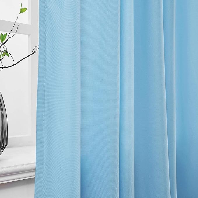 Macochico Extra Wide Medical Curtains Screen Nickel Grommet Blue Hospital Medical Clinic Spa Lab Cubicle Curtain Divider Privacy Screen, 15ft Wide x 7ft Tall (1 Panel)