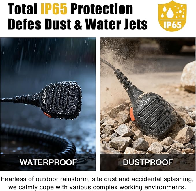 WODASEN Speaker Mic Walkie Talkie Handheld Microphone Shoulder Lapel Mics for GXT LXT GXT1000VP4 GXT1000 LXT500VP3 GXT1050VP4 LXT600 AVPH10 GMRS FRS X-Talker Radio (128-Black)