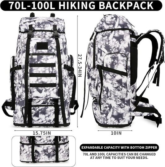 Hiking Backpack for Men 70L/100L Camping Backpack Military Rucksack Molle 3 Days Assault Pack for Climbing