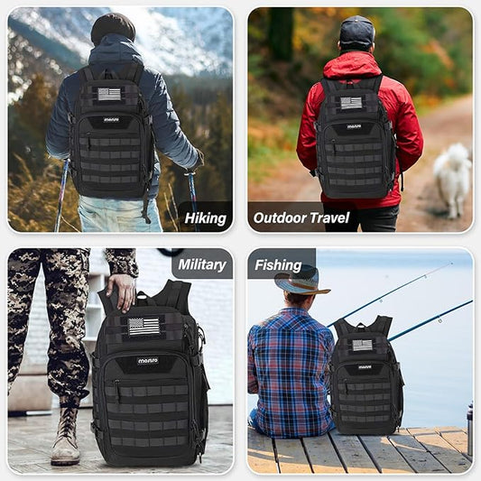 MOSISO 30L Military Tactical Backpack for Men, Army Backpack Military Daypack 3 Day Assault Pack Hiking Rucksack Bug Out Bag, Black