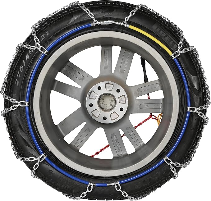Snow Chains, Thickened and Wear-Resistant High Carbon Steel Anti Slip Tire Chain for Light Truck, Pickups, and SUVs, Set of 2 (4WD-110)