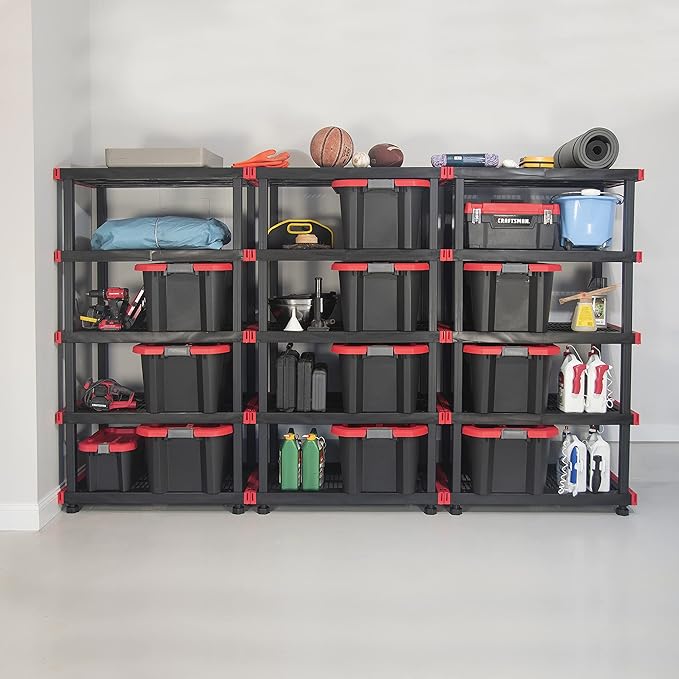 CX Craftsman, 5-Tier Highly Durable Storage Rack, 200lbs/shelf, (72.3”H x 40”W x 24”D), Interlocking Shelving Unit and Weather-Resistant Design, Perfect for Garage, Basement & Workshop