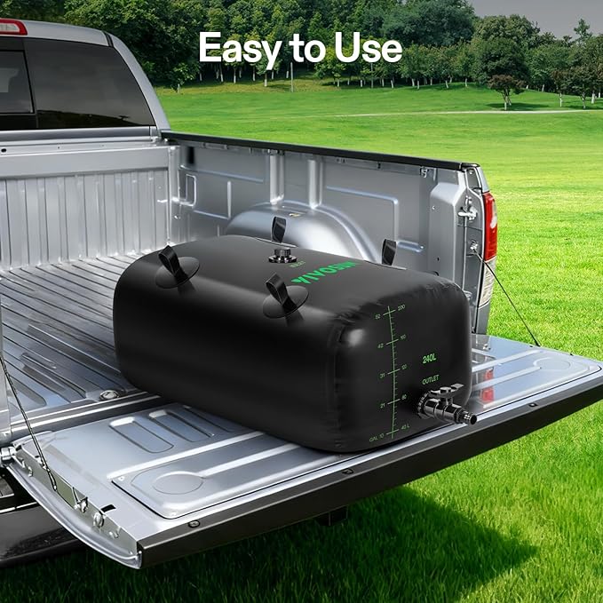 VIVOSUN 240 L/64 Gal Water Storage Bladder, Foldable and Portable Water Tank, Water Storage Bag Containers for RV, Camping, Garden, Irrigation, Drought Resistance, Firefighting