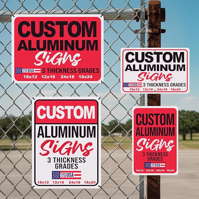 24x18" Custom Aluminum Sign with Text, Personalized Metal Sign for Outdoor, Customized Aluminum Signs for Business, Office or Home (Horizontal)