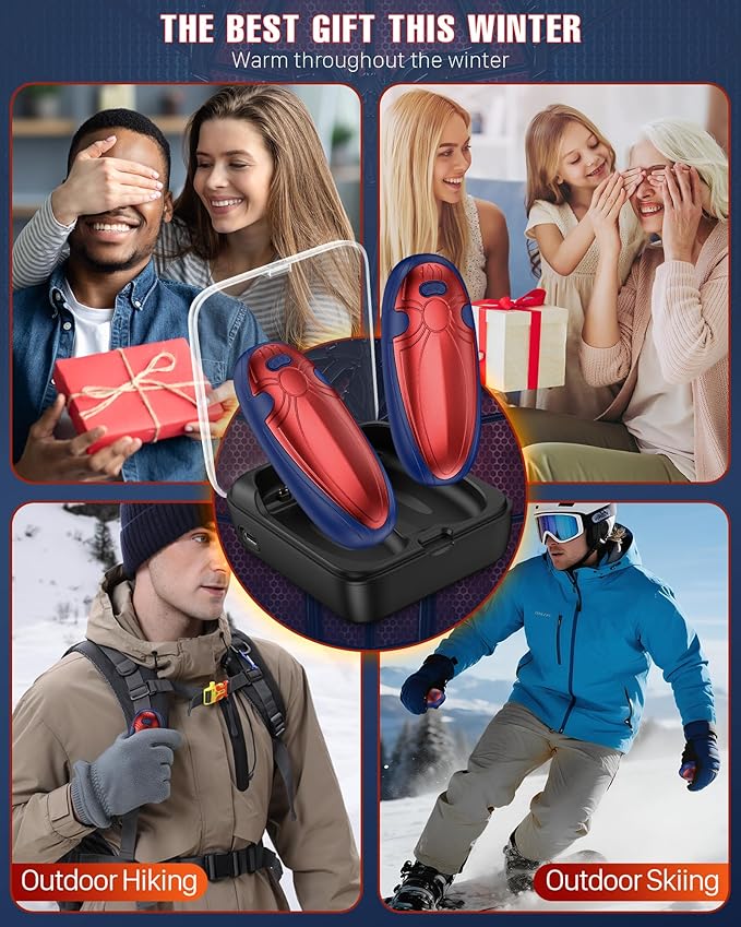 Hand Warmers Rechargerable 2 Pack - 14000mAh Electric AI Handwarmers with Charging Case, Magnetic 2 in 1 Pocket Heater, Stocking Stuffers, Gifts for Women/Christmas/Golf/Camping Accessories