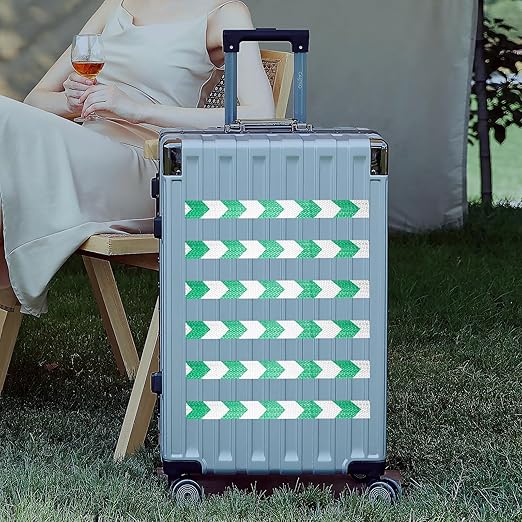 Reflective Tape Green and White 4 inch, Outdoor Waterproof Hazard Conspicuity Warning Industrial Marking Tape (11 feet)