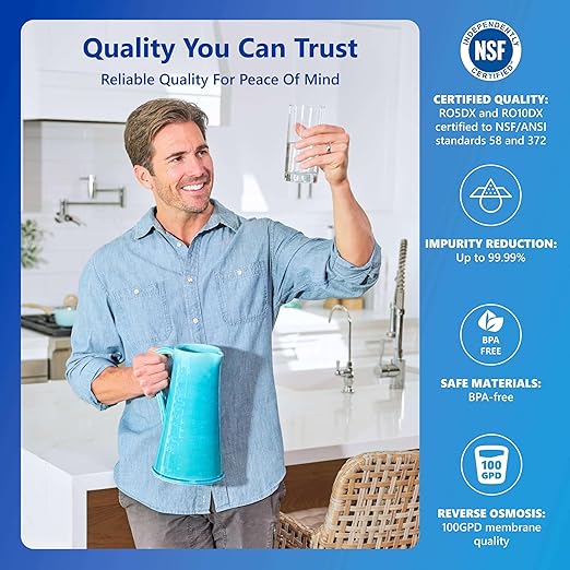 Express Water Reverse Osmosis Ultraviolet Water Filtration System – 100 GPD (Modern Brushed Nickel Faucet)