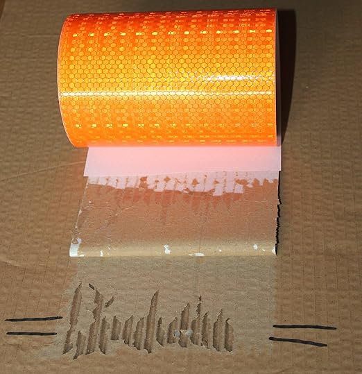 Industrial Reflective Tape Orange Outdoor Waterproof 8 inch Wide, High Visibility Safety Warning Reflector Sticker Strips (68 feet)