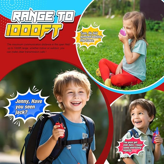 Walkie Talkies for Kids Rechargeable: 3 Pack Kids Walkie Talkies Toys Christmas Birthday Gifts for 3 4 5 6 7 8 9 10 Year Old Girls Boys Grandkids Stocking Stuffers Family Camping Outdoor Toys Gift