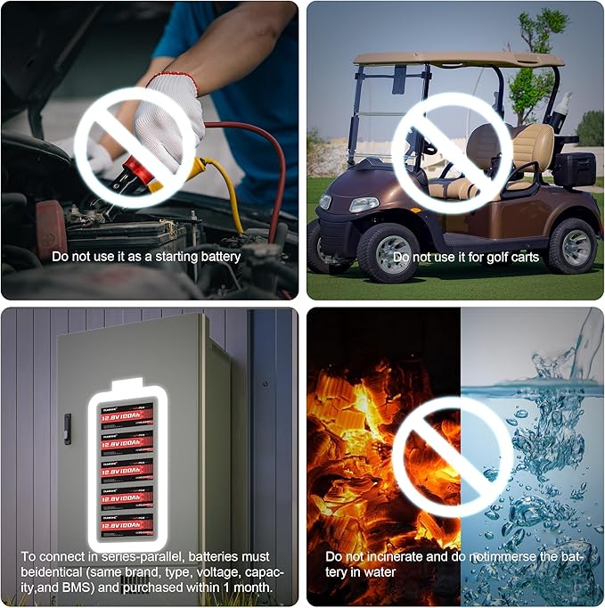 24V 100Ah LiFePO4 Lithium Battery,4000+ Cycles & 100% DOD,Built-in 100A BMS,25.6V High Energy Density,Perfect for RV, Solar, Off-Grid, Camping, Home Backup