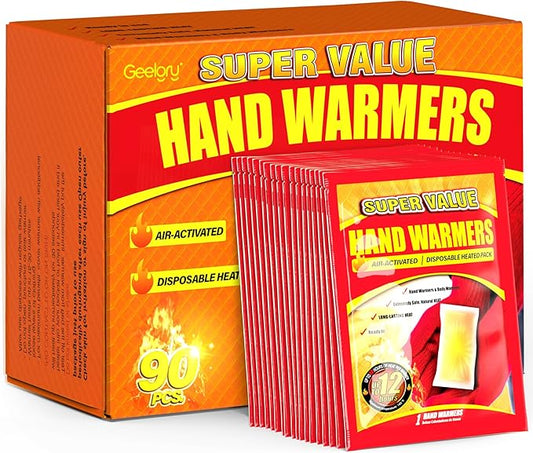 Hand Warmers Disposable 10/30/55/90/175/125/240/375/500/700Pcs, Long-Lasting Up to 12 Hours for Warm Body, Safe Portable Hand Warmers for Hand & Foot, Heater for Camping, Fishing, Winter