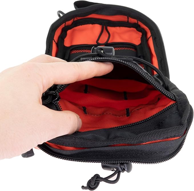 LINE2design First Aid (Ifak) Pouch EMS Bag - EMT Emergency Medical Trauma Pack Bags Tactical EDC Rescue Utility Gear IFAK Bags for Hiking Stop Bleeding Includes USA Patch - Orange