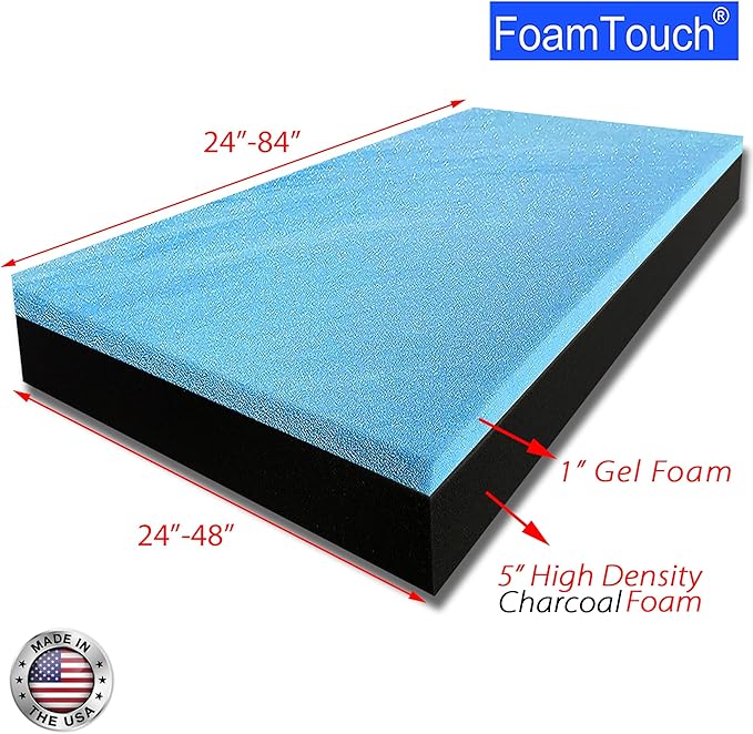 FoamTouch 6" Gel-Memory-Foam-Mattress No Cover