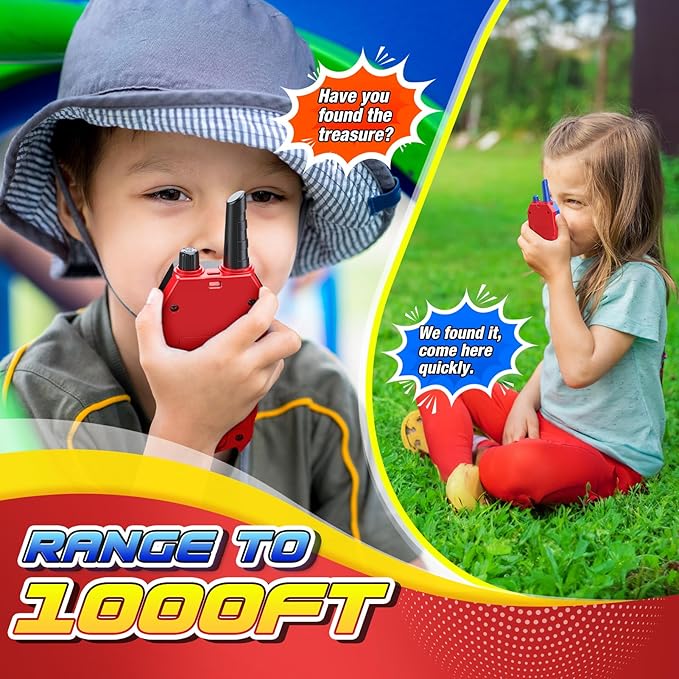 Walkie Talkies for Kids Ages 3-8: Cool Toys Gifts for 3 4 5 6 7 8 9 10 Year Old Boys Kid Outdoor Camping 2 Way Radio Toy Brithday Gift for Grandkids Boy Age 3-4 4-6 5-7 Toddler Walkie Talkies