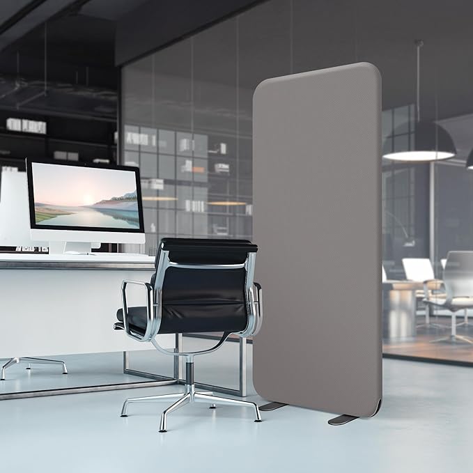 DECOLAB Standing Wall Room Dividers, Portable Partition for Room Separation, Studio, Office, Bedroom, Scratch Resistance, 29"x65", Sterling