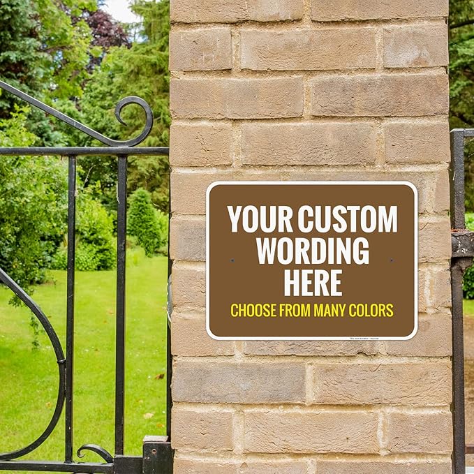 Custom Personalized Signs For Home, Office, Business, Delivery, Decor, Indoor/Outdoor Use Yellow Sign, 18x24 Aluminum Inches, Rust Free .063 Aluminum, Fade Resistant, Made in USA