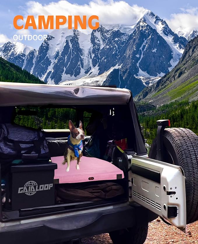 3 Inch Memory Foam Camping Mattress, Dual Layer Thick Sleeping Camp Pad for Car Tent Cot, Roll-Up Portable Glamping Floor Bed for Guests Sleepover
