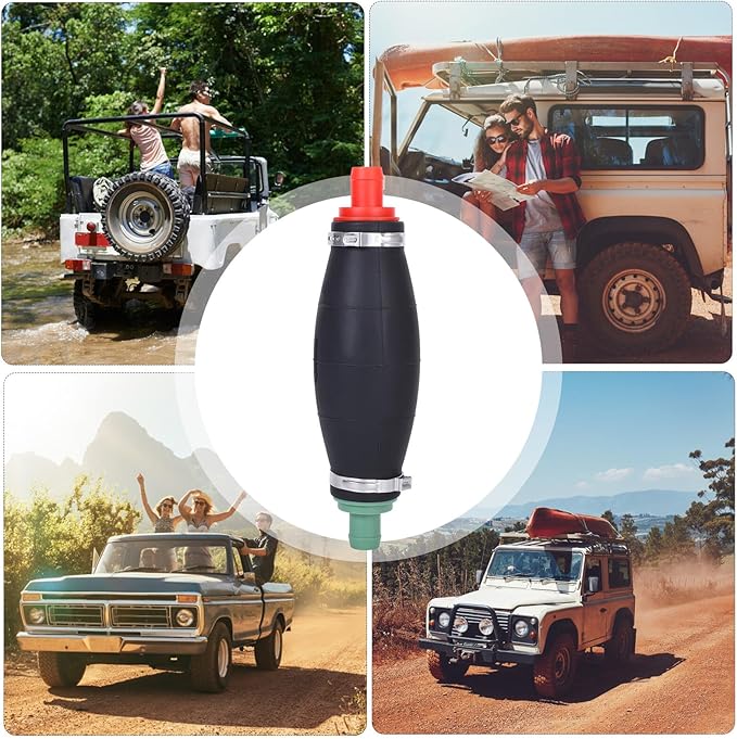ABOOFAN Car Fuel Transfer Manual Pump Large Rubber Hand Siphon Pump for Emergency Fuel and Water Transfer Replacement for Boat and Vehicle Use