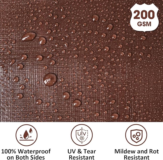 Heavy Duty Double-Sided Waterproof Poly Tarp 14x30 Feet 12mil Thick Polyethylene Tarps, Perfect for Outdoor Use, Plastic Cover & Mat for Tent Camping Storage Boat Bikes Vehicles