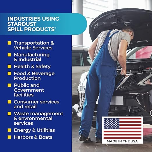 Stardust Spill Products D715 Quick Response II Spill Kit Includes Yellow Duffle, 15 Universal Sorbent Pads, 2 Universal Sorbent Socks 3"x4', 4 Disposal Bags, Nitrile Gloves