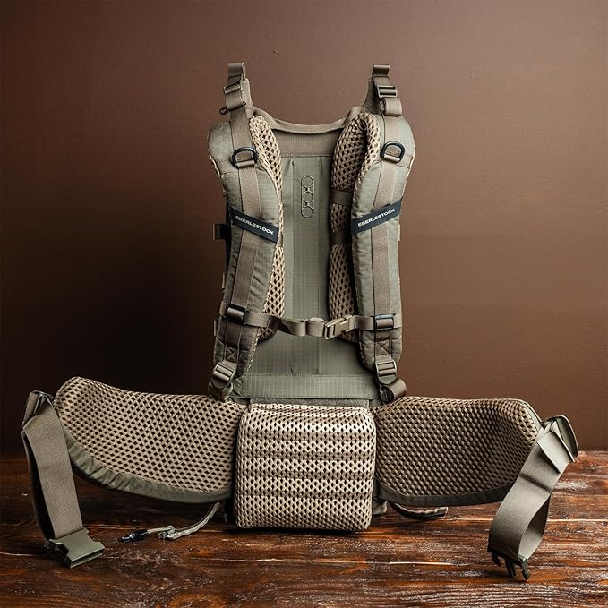 Eberlestock Modframe Hunting Pack Frame – Ultra-Durable, Lightweight Modular Backpack System – Adjustable Fit, Load Shelf, and Compression Straps – Compatible with EMOD Accessories – Dry Earth