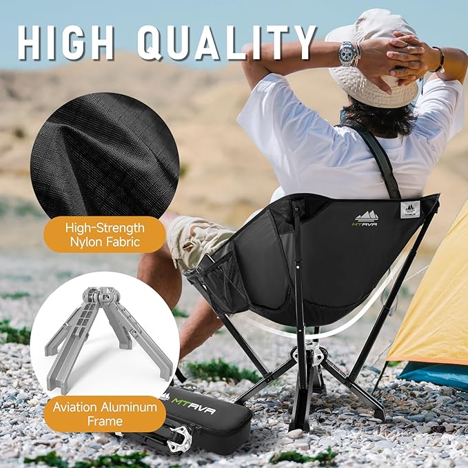 Camping Chair for Outdoor Use — Stable Folding Design, Reliable Support, Anti-Slip Feet, Portable Chair for Camping, Fishing & Beach