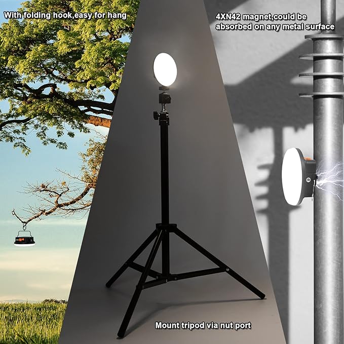 10000mAh 30W Rechargeable Camping Light with Remote 3000LM 2700/4000/6500K/RED LED Camping Lantern Portable IP45 Waterproof Tent Lights Power Failur for Parents Christmas Gift