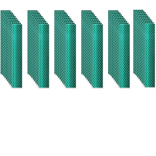 Green Reflective Stickers 1 inch X 6 inch, Outdoor Waterproof High Visibility Warning Safety Adhesive Reflector Tape (60 Pcs)