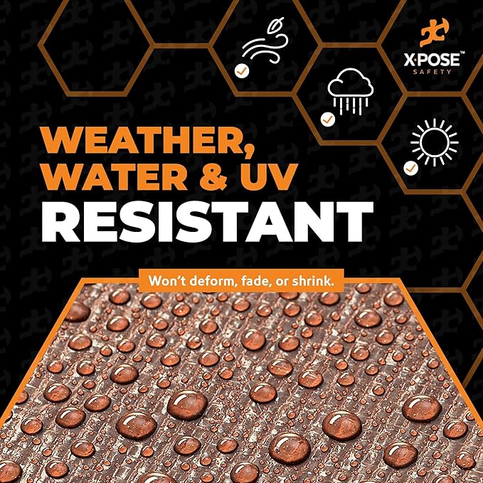 Xpose Safety Super Heavy-Duty 6' x 8' Brown Poly Tarp (2-Pack) - 16 Mil Waterproof & UV Resistant, Rip-Proof with Reinforced Edges & Grommets